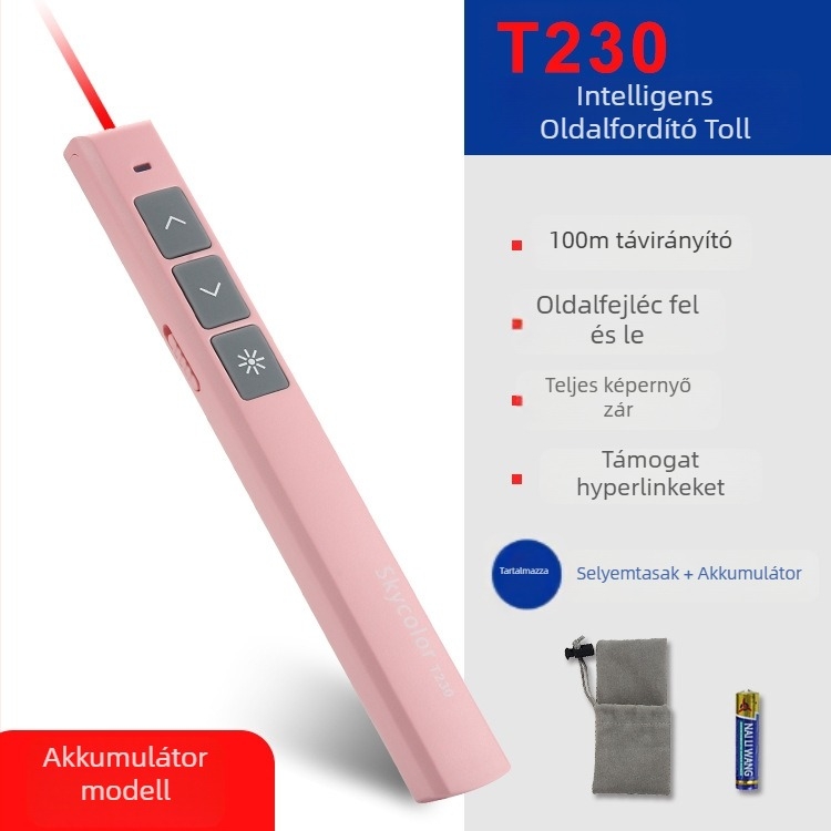 Skycolor Bluetooth oldalsó lapozó toll PPT projekcióhoz és elektronikus fehér táblához – ABS anyag, tanároknak