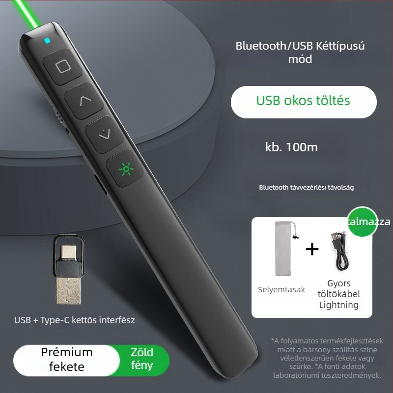 Skycolor Bluetooth oldalsó lapozó toll PPT projekcióhoz és elektronikus fehér táblához – ABS anyag, tanároknak