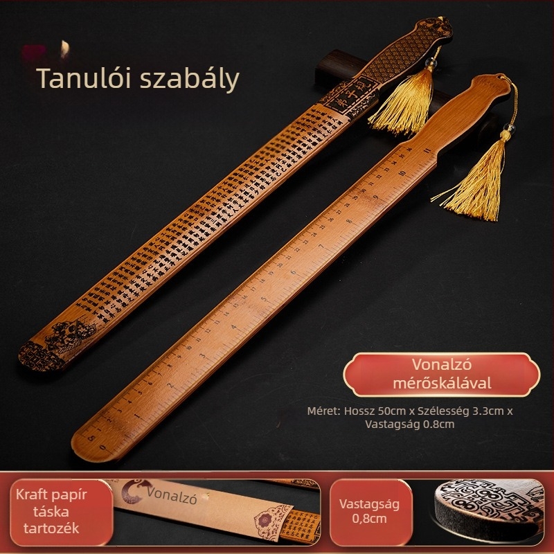 Vonalzó tömörfából, Jade Water Lake márka, logó nélküli