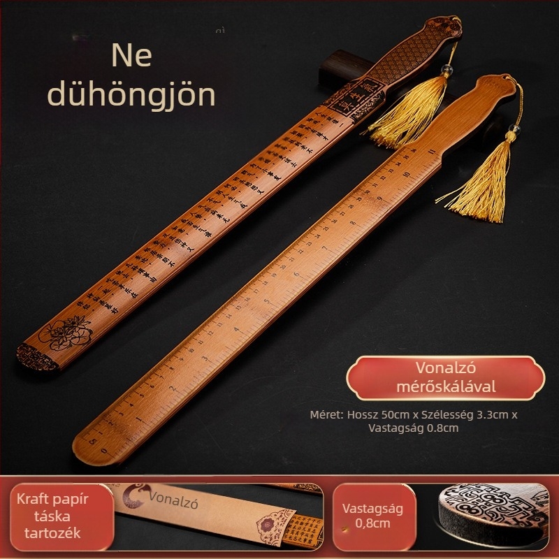 Vonalzó tömörfából, Jade Water Lake márka, logó nélküli