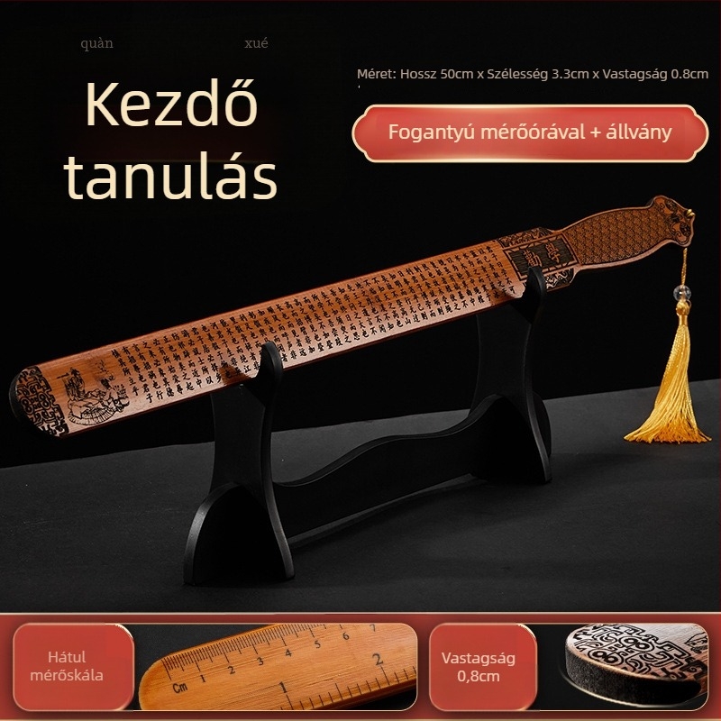 Vonalzó tömörfából, Jade Water Lake márka, logó nélküli
