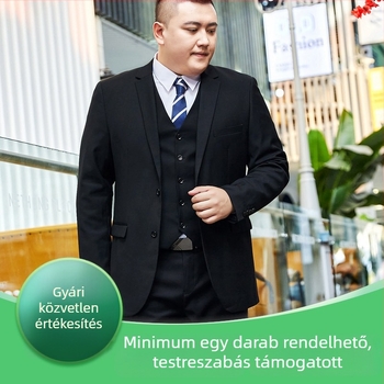 Plusz méretű férfi öltöny üzleti és formális viselethez, esküvőre – vőlegénynek és vőfélynek, szűk szabásvonal