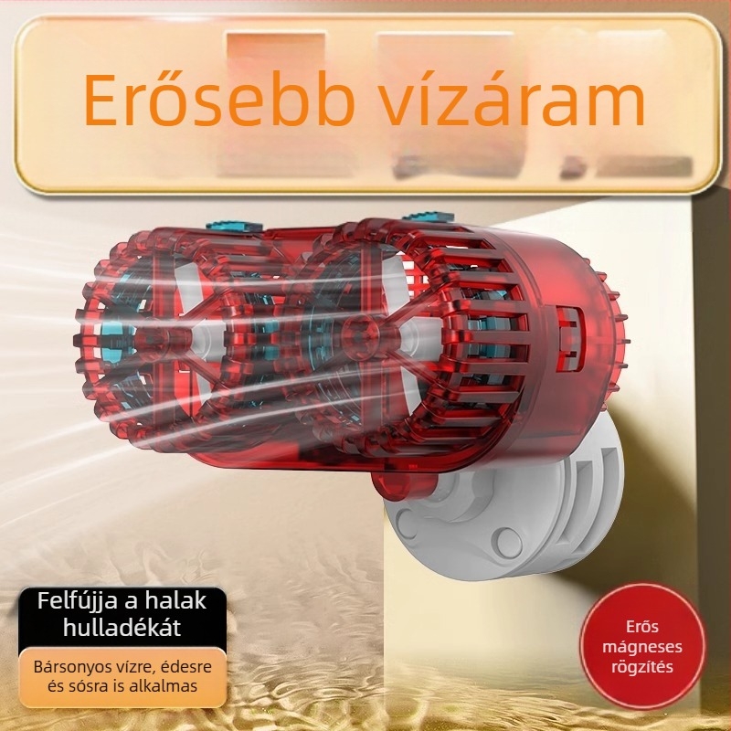 Akváriumhoz hullámképző pumpa – csendes működés, vákuumos rögzítés, anti-reverse áramlás