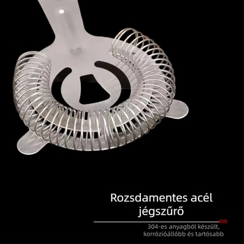 Koktél shaker készlet – LanLing, rozsdamentes acél, modern egyszerű stílus, 9 db/csomag, 11 alkatrész