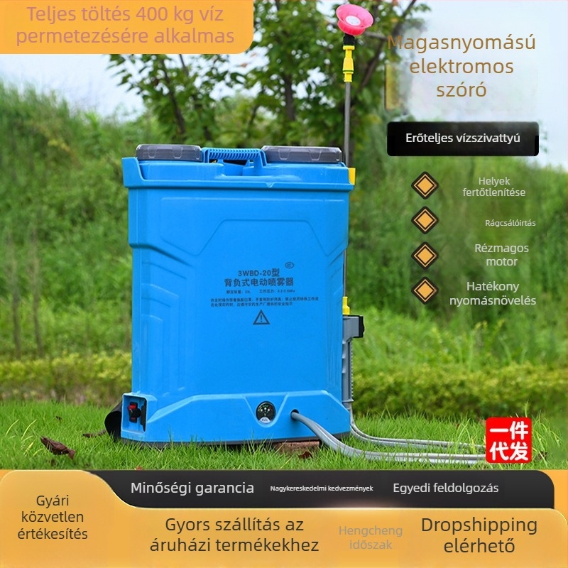 20L Elektromos permetező – Újratölthető Li-ion akkumulátor, Magasnyomású permetezés növényvédelemre és fertőtlenítésre üvegházban