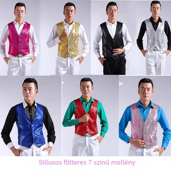 Férfi kardigán-vest, koreai stílus, karcsú szabás, gallér nélküli, elülső kétgombos záródás, anyag: poliészter, bélés: akril