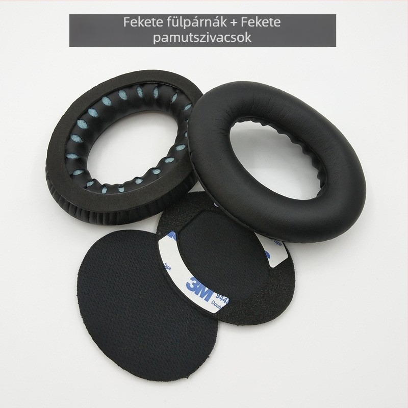 Mesterséges bőr fülpárna borítás Bose SoundTrue AE2, IW, QC15, QC25, QC35 fejhallgatóhoz — puha anyag, egyszerű felhelyezés