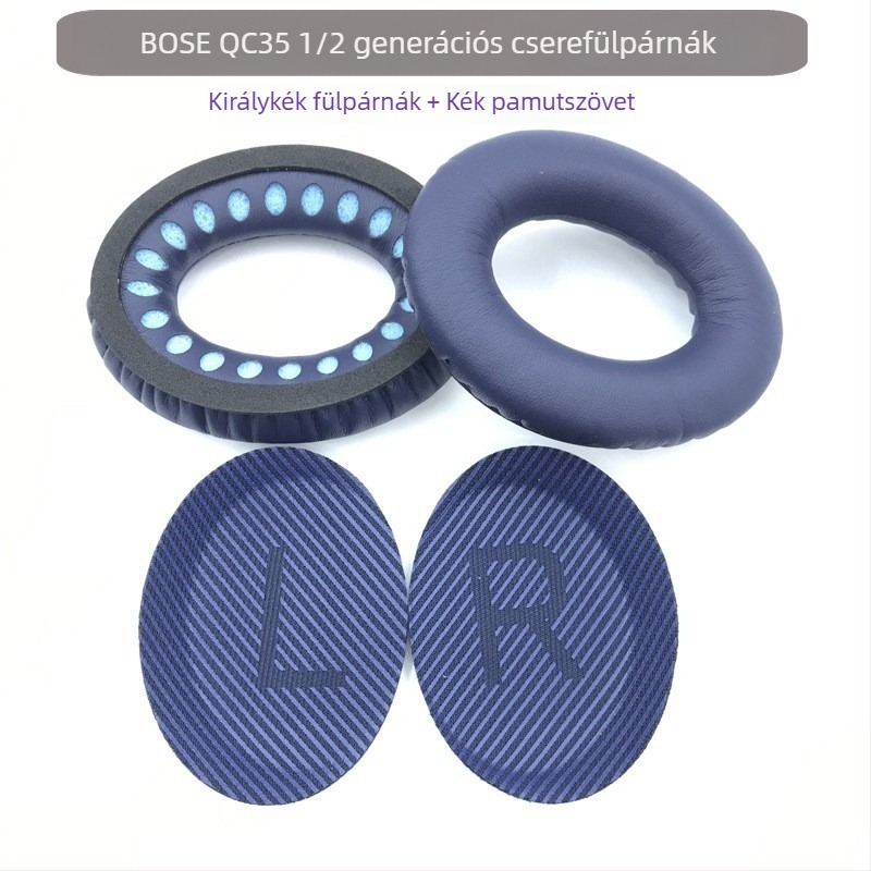 Mesterséges bőr fülpárna borítás Bose SoundTrue AE2, IW, QC15, QC25, QC35 fejhallgatóhoz — puha anyag, egyszerű felhelyezés