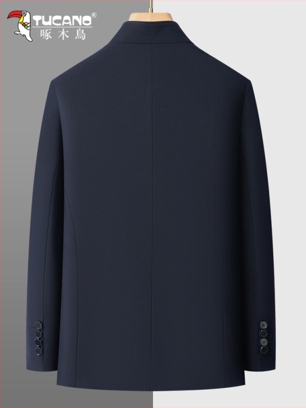 Férfi Zhongshan-stílusú mandarin galléros kabát, pamut anyag, egyenes szabás, közepes vastagság, mindennapi viselet, 2025 ősz kiadás