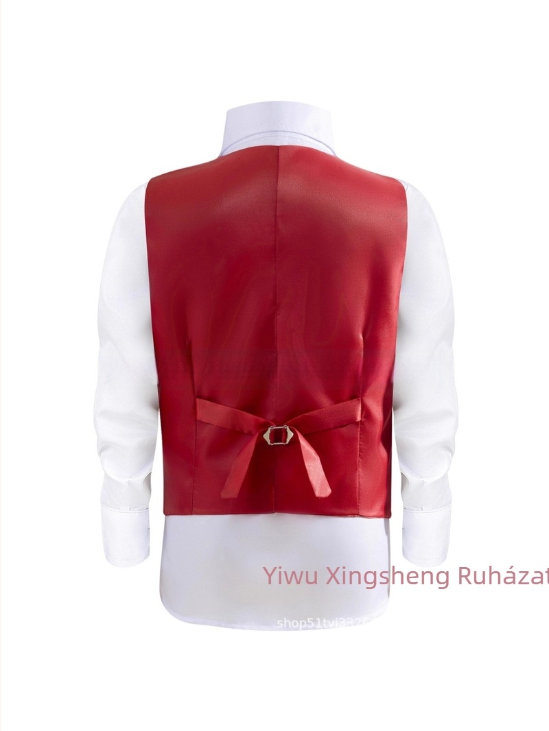 Férfi sequin öltönyv-vest, V-kivágás, egyréses gombolás, poliészter, négy évszak, retró casual