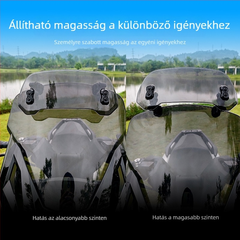 Jin qilong motorkerékpár felmagasított kis szélvédő – szélálló, univerzális illeszkedés Honda, BMW, Kawasaki, Yamaha, X modell