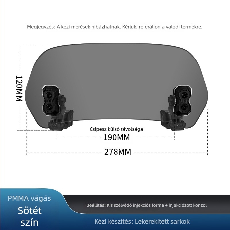 Jin qilong motorkerékpár felmagasított kis szélvédő – szélálló, univerzális illeszkedés Honda, BMW, Kawasaki, Yamaha, X modell