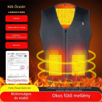 Téli fűtő mellény fleece béléssel, USB-s töltéssel és intelligens fűtéssel, férfiak és nők számára