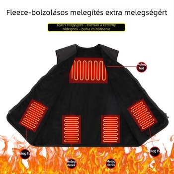 Téli fűtő mellény fleece béléssel, USB-s töltéssel és intelligens fűtéssel, férfiak és nők számára