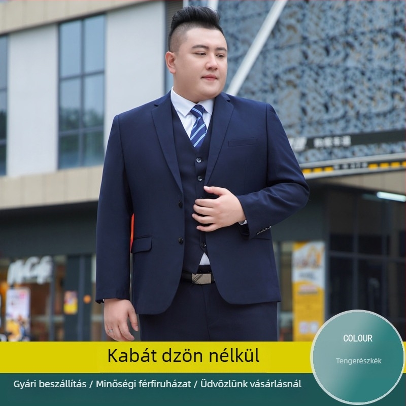 Pluszméretű férfi öltöny – formális üzleti viselet esküvőre