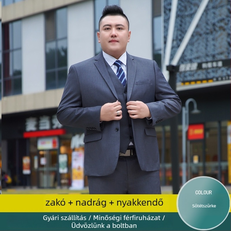 Pluszméretű férfi öltöny – formális üzleti viselet esküvőre
