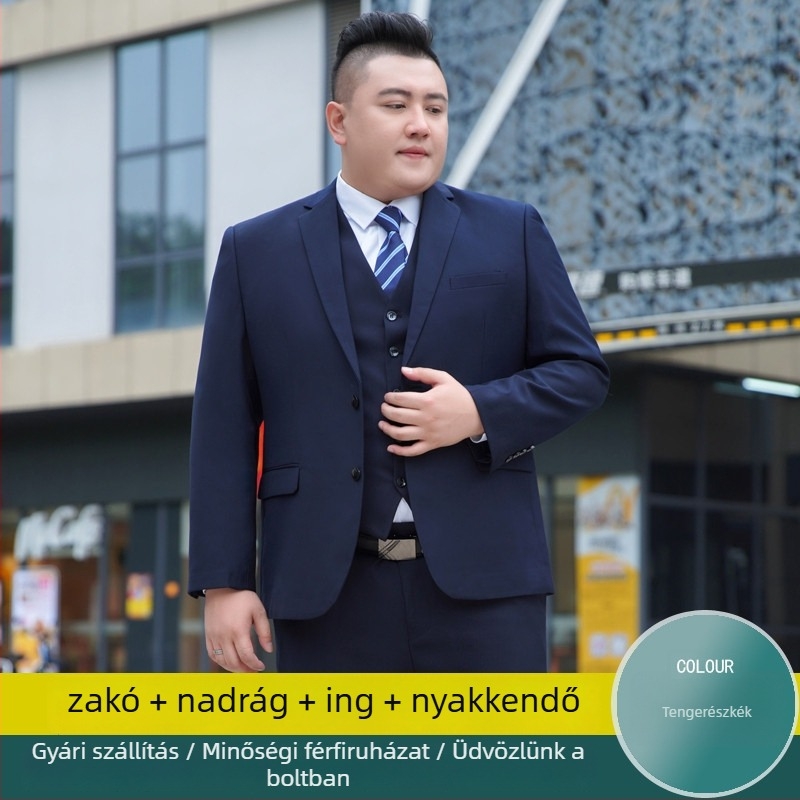 Pluszméretű férfi öltöny – formális üzleti viselet esküvőre