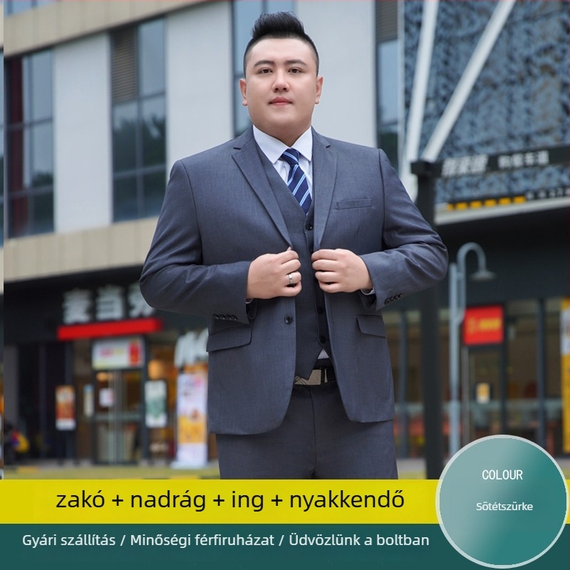 Pluszméretű férfi öltöny – formális üzleti viselet esküvőre