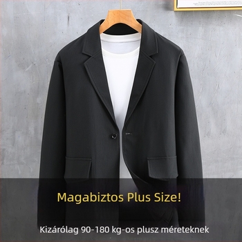 Pluszméretű férfi dzseki tavasz–őszre, minimalist üzleti kasual stílus, egyszínű poliészter, lélegző