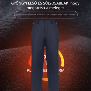 Férfi nadrág, üzleti elegáns stílus, egyenes szabás, téli évszak, mesterszálas kevert anyag, 72% poliészter