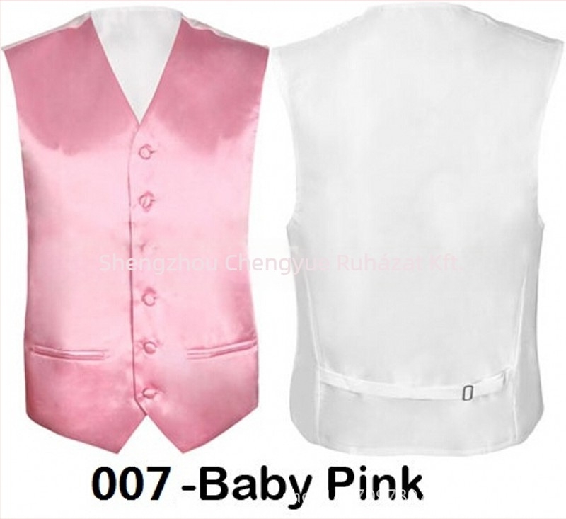 Férfi Slim Fit mellény poliészterből, egyréses záródás, gallér nélküli, egyszínű, bélés nélküli, bankett számára