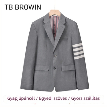 Tb Browin férfi gyapjú zakó koreai stílusban, nylon bélés, háromgombos-zárás, gallér, négy évszak