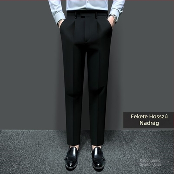 Férfiaknak szóló egyenes szabású nadrág, üzleti formális stílus, akril anyag, mindennapi viselet