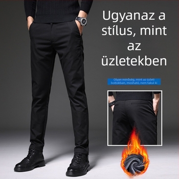 Férfi pamutnadrág egyenes szabású, tavaszi szabadidő viselet