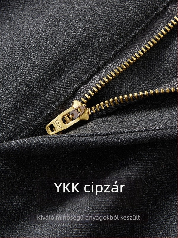 Férfi gyapjú nadrág, koreai stílusú, slim-fit, egyenes szabás, mindennapi nadrág őszre és télre