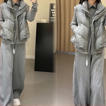 Női háromrészes kardigános készlet, 2025 ősz, poliészter, casual