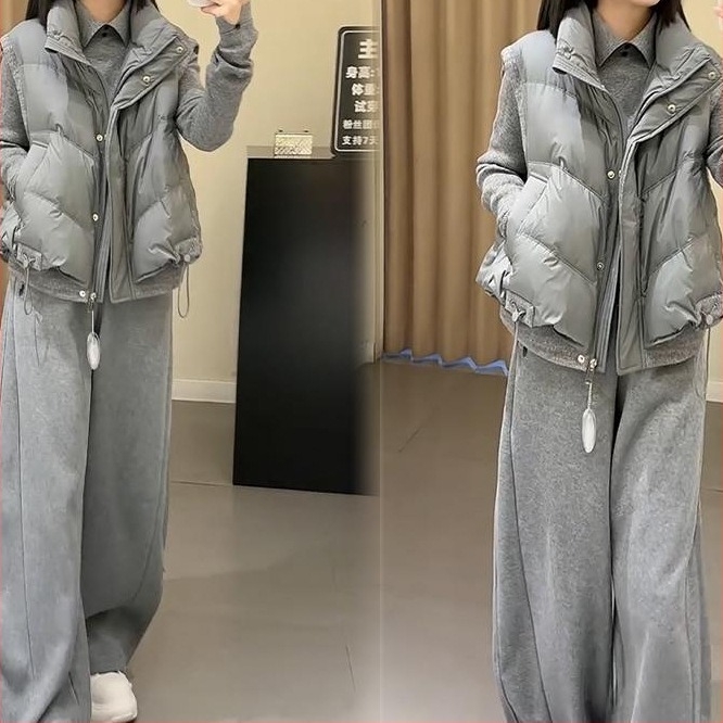 Női háromrészes kardigános készlet, 2025 ősz, poliészter, casual