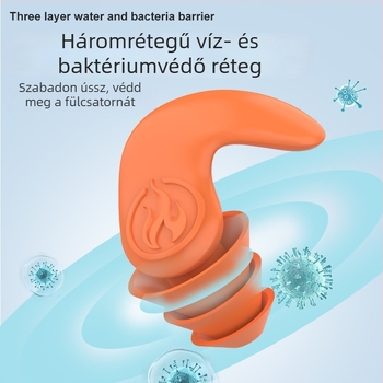 Szilikon fülvédők úszáshoz és fürdéshez, vízálló, belső fülbe illeszkedő kialakítás, CE tanúsítva, zajcsökkentés 80%
