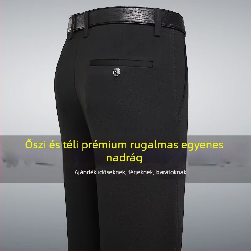 Férfi nadrág, üzletember stílus, laza szabású, 80% pamut, négy évszakos viselet