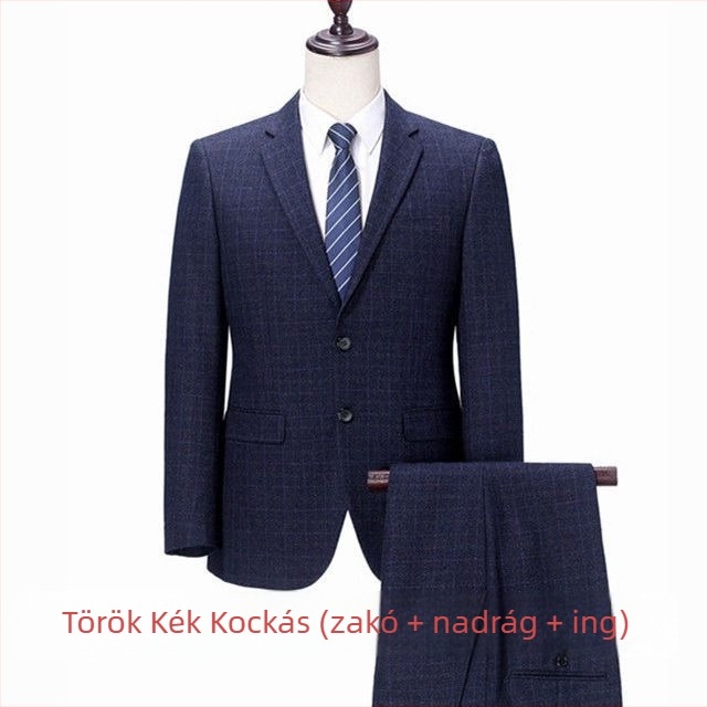 Férfi bankett- és esküvői öltöny — Slim fit, lapos gallér, háromgombos zárás, corduroy anyag, len keverék, tavasz 2025