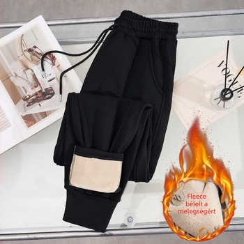 Magas derekú leggings, flísz bélés, vastag anyag, Koreai stílusú karcsúsítás, tél 2025