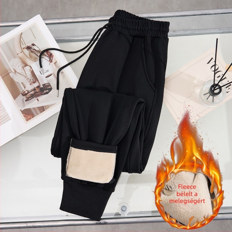 Magas derekú leggings, flísz bélés, vastag anyag, Koreai stílusú karcsúsítás, tél 2025