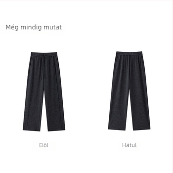 Plusz méretű egyenes nadrág, magas derék, mikroelasztikus, közepes vastagság