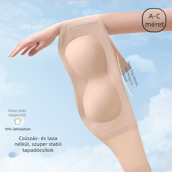 Nylon váll nélküli felső wrap chest dizájn — vékony kosárkák, 3/4 kosár, mellkas hosszúság
