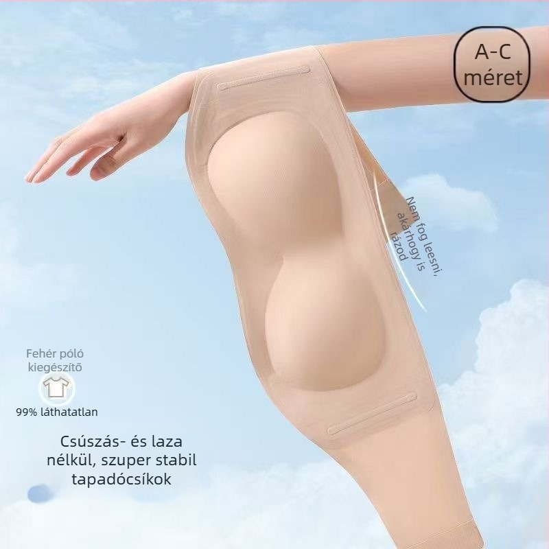 Nylon váll nélküli felső wrap chest dizájn — vékony kosárkák, 3/4 kosár, mellkas hosszúság