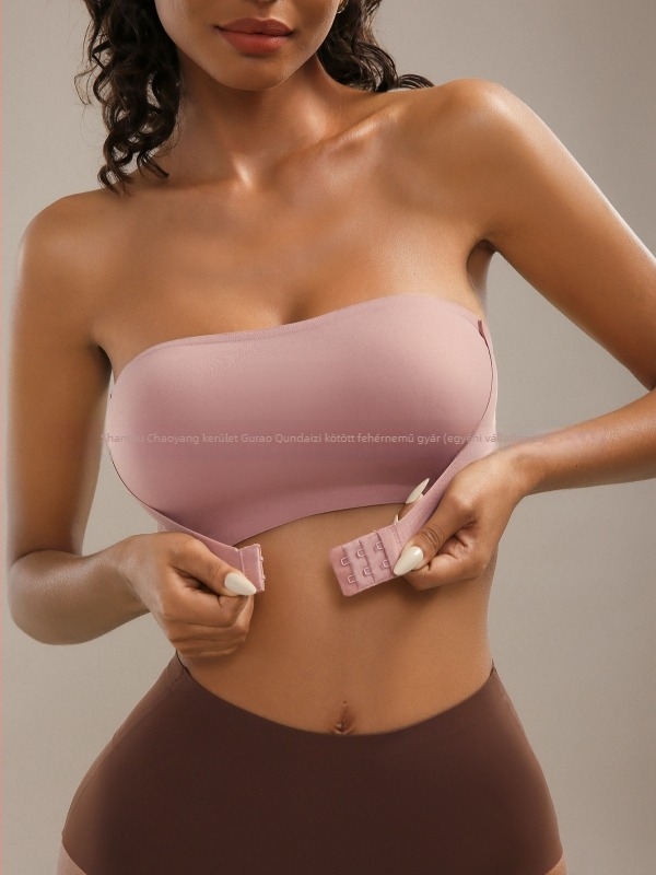 Váll nélküli csőtop előről záródó, 3/4-es kosár, ultra vékony formázott kosarak, nylonanyag, push-up