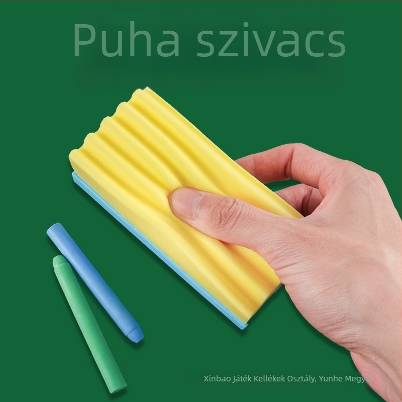 Mágneses fehértábla radír EVA hátoldallal, flanel felület, vízben oldódó krétához kompatibilis, levehető és mosható