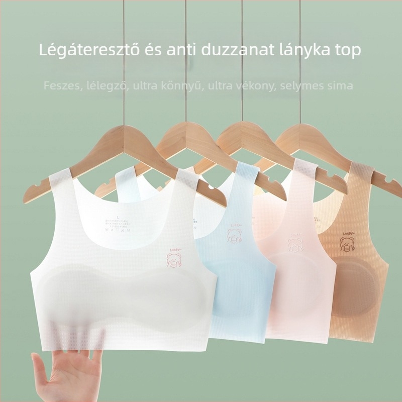 Lányoknak készült nylon melltartó és varrás nélküli sportos top, vékony formázott kosár, légáteresztő