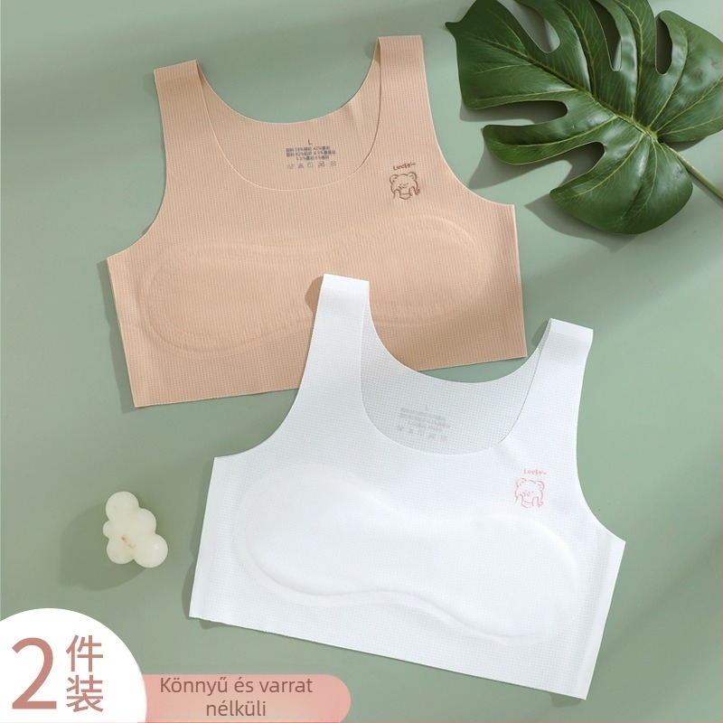 Lányoknak készült nylon melltartó és varrás nélküli sportos top, vékony formázott kosár, légáteresztő
