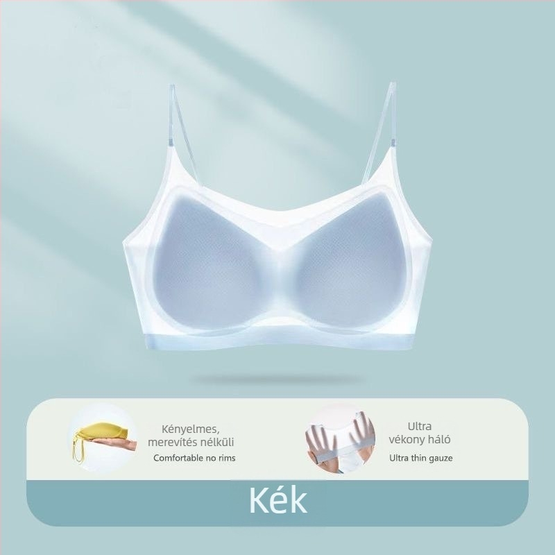 Ultra vékony, lélegző jég-selyem pánt nélküli melltartó, sima hátsó rész, kis méretű melltartó