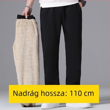 Férfi sportnadrág fleece-béléssel, vastagított, laza szabású, bokánál záródó mandzsettával