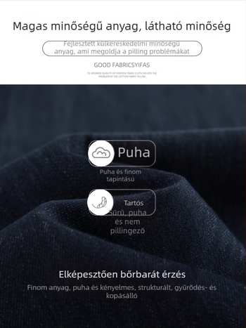 Női casual denim nadrág magas derekú, lazán bő, széles szabású, denim pamut és poliészter keverék.