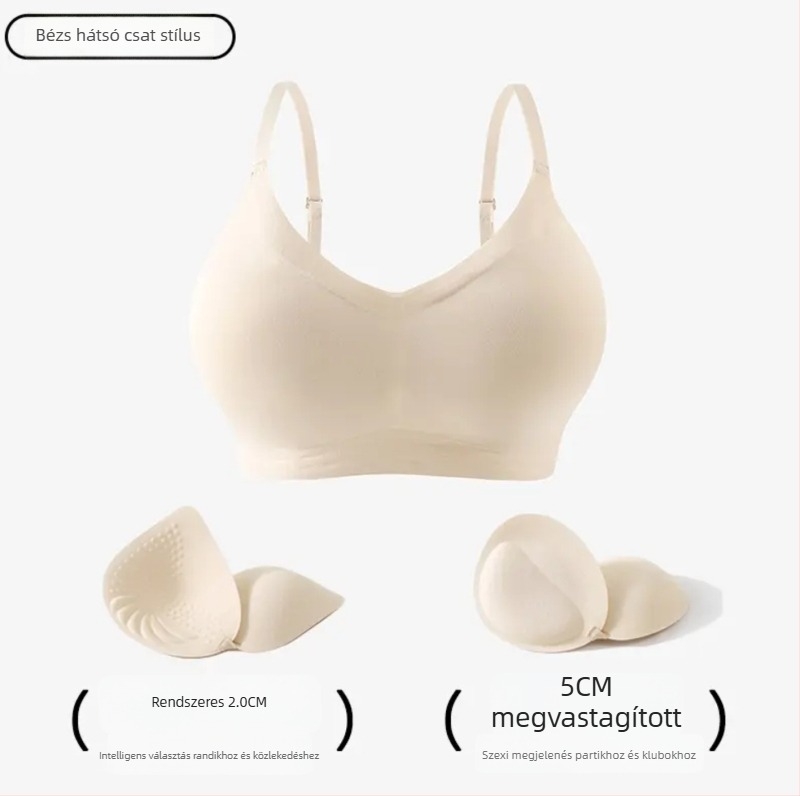 Szegély nélküli nylon melltartó, 3/4 kosár, csőtop stílus, japán stílus, rögzített dupla vállpántok