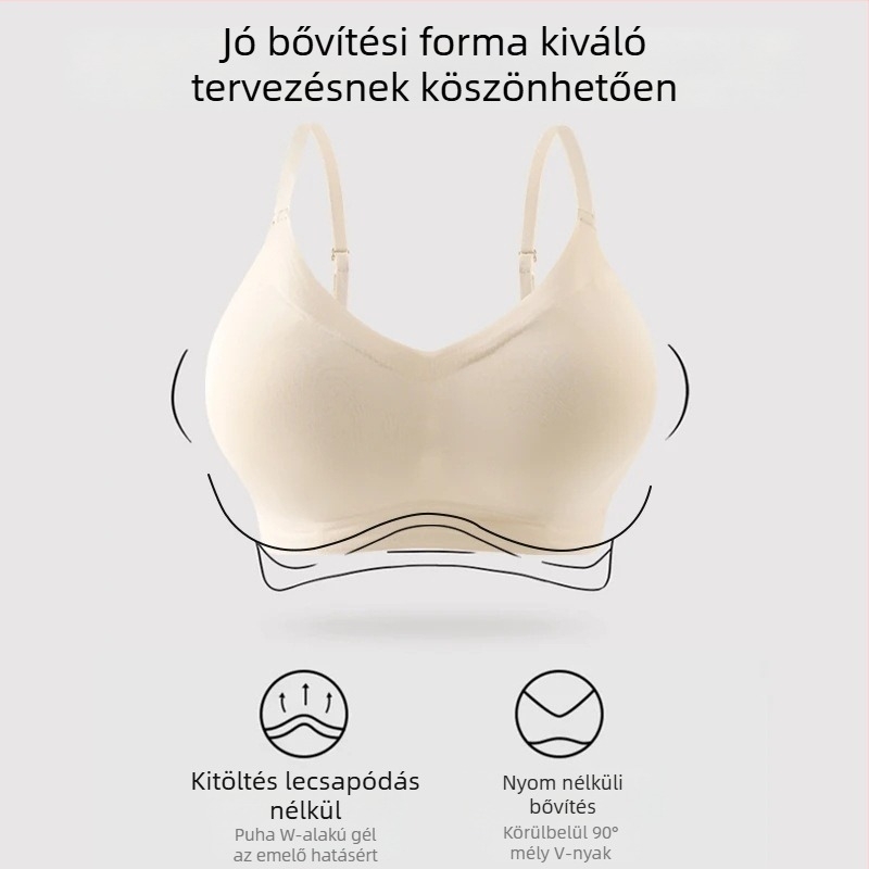 Szegély nélküli nylon melltartó, 3/4 kosár, csőtop stílus, japán stílus, rögzített dupla vállpántok