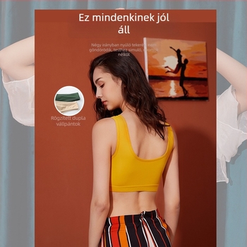 Új Ice Silk drót nélküli sportmelltartó, egyrészes kialakítás, anti‑átlátszóság, gyönyörű hátsó rész, push-up hatás, vállpánt nélküli top