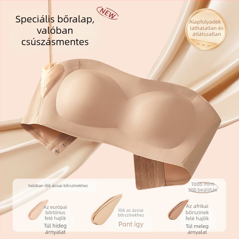 Nylon seamless wrap/tube top melltartó, közepes alakú kosár, egy darabból álló, szexi stílus, oldalsó gyűjtés